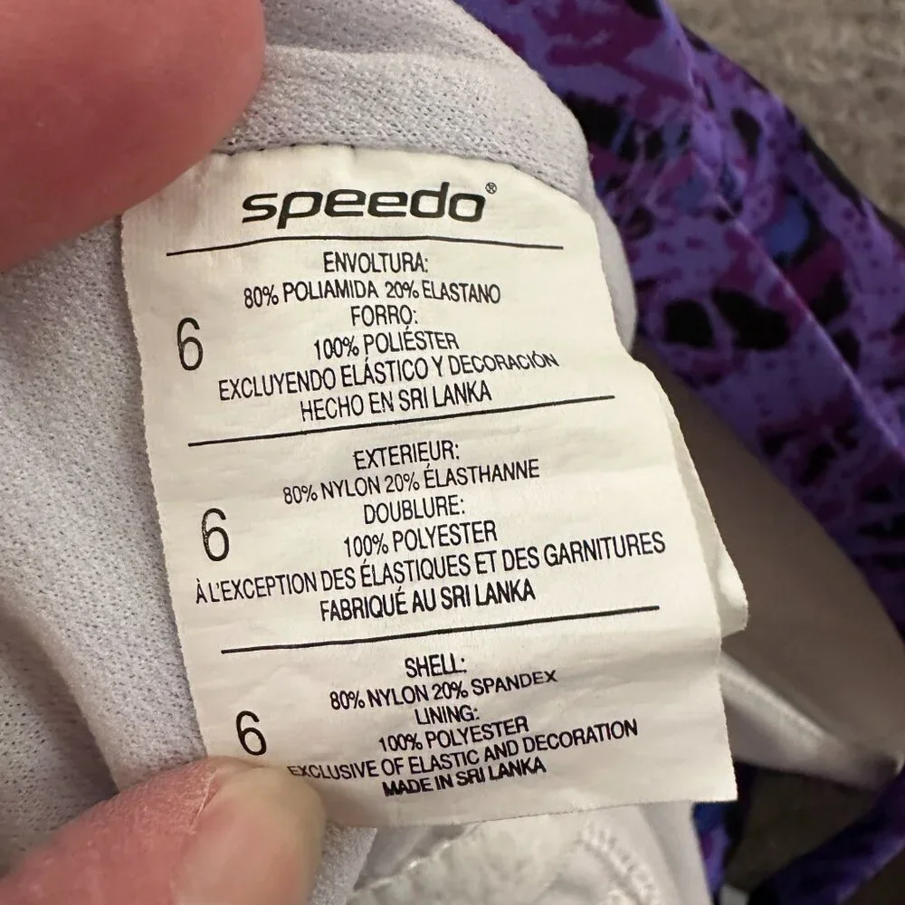 Speedo Purple One Piece Swimsuit Women's size 6 Modest